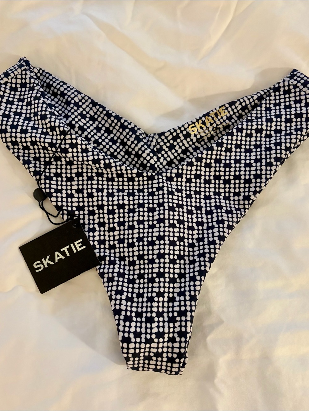 Skatie Suzanne Black and White “Beverly Hills” Bikini Bottom XL NWT